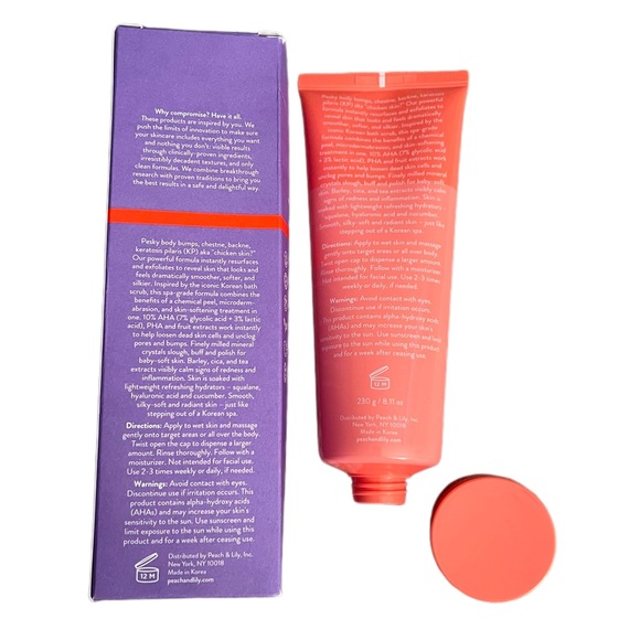 BNIB! Peach & Lily Body KP Bump Boss Microdermabrasion Body Scrub - Picture 3 of 8